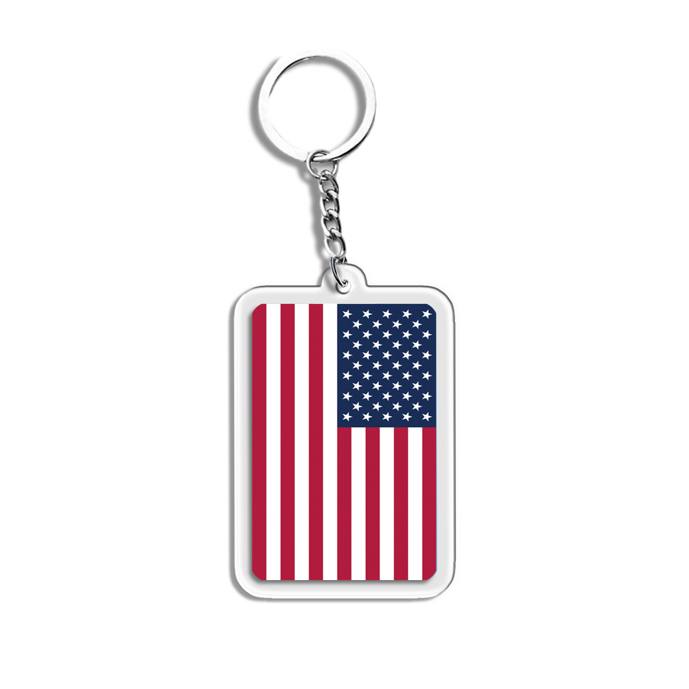 Decorative pendant fans small gift national flag rice flag Stars and Stripes acrylic keychain pendant small gift