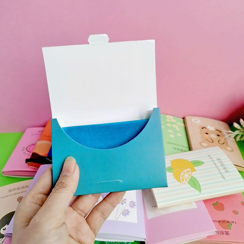 Wholesale Facial Oil-Absorbing Paper Blue Film Oil-Absorbing Sweat-Absorbing Paper Summer Portable Refreshing Linen Paper Cleaning