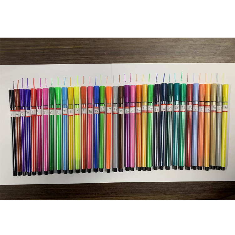 Watercolor Pens 12 Colors 18 Colors 24 Colors 36 Colors Bulk Optional Trolley Hexagonal Rod Watercolor Pens Wholesale Factory Direct Sales