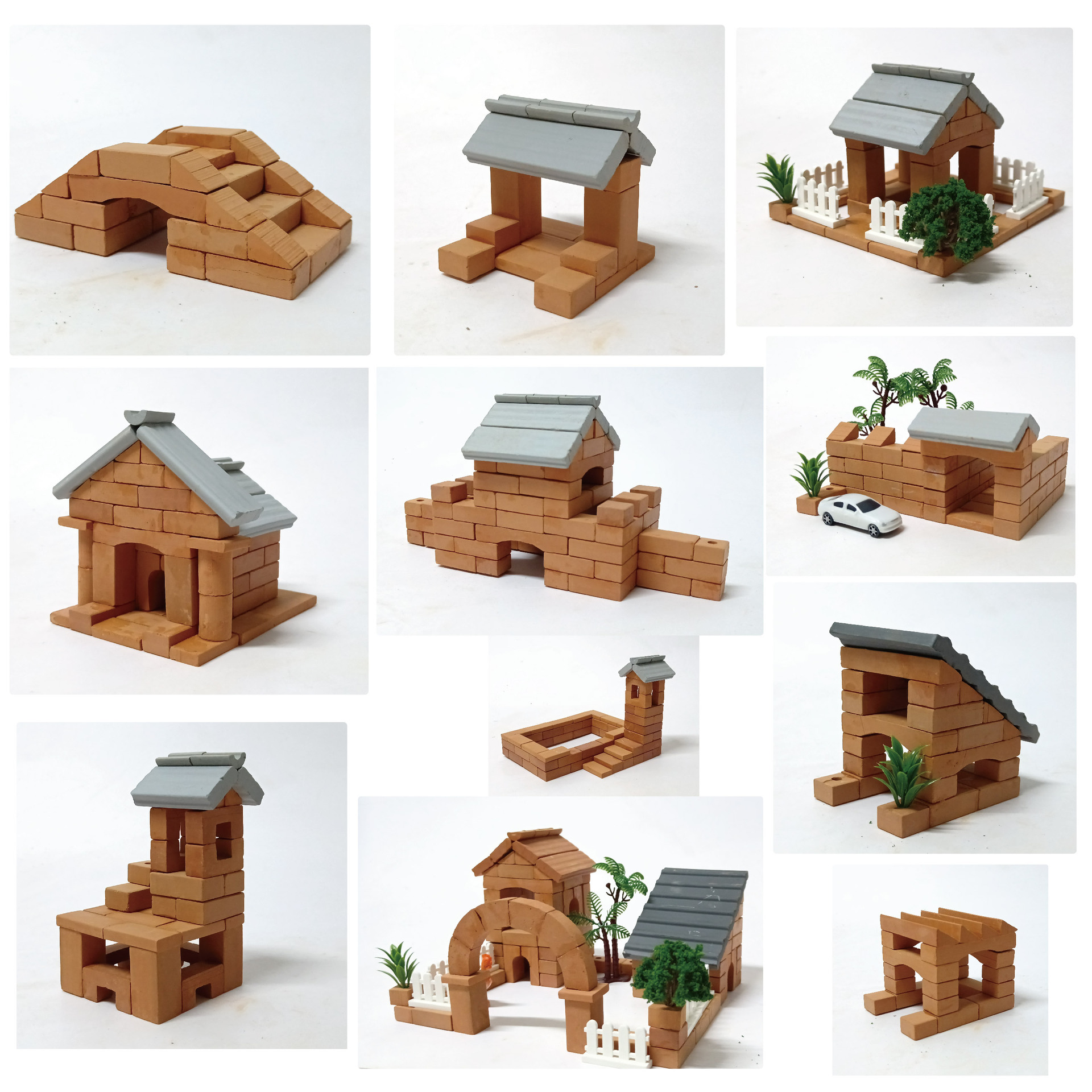 Diy Cottage Masons Smart Fun House Ceramic Building Blocks Educational Building Toy Building Mini Brick and Tile Supplementary Pack