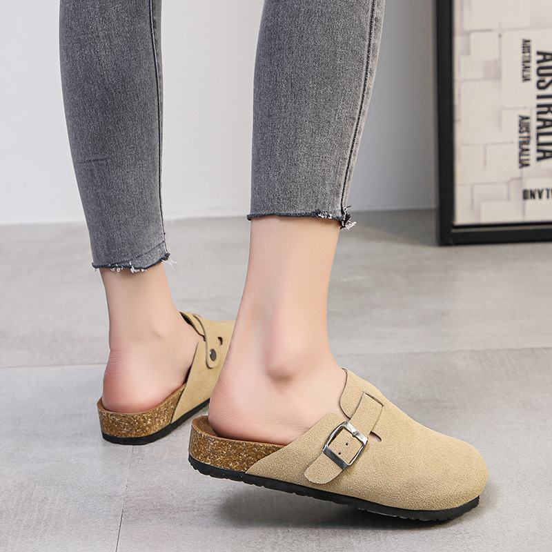 2024 Spring and Autumn New Foreign Trade plus size Birkken Baotou Thick Sole Shoes Casual All-match Cross-grade European and American Roman Women's Shoes