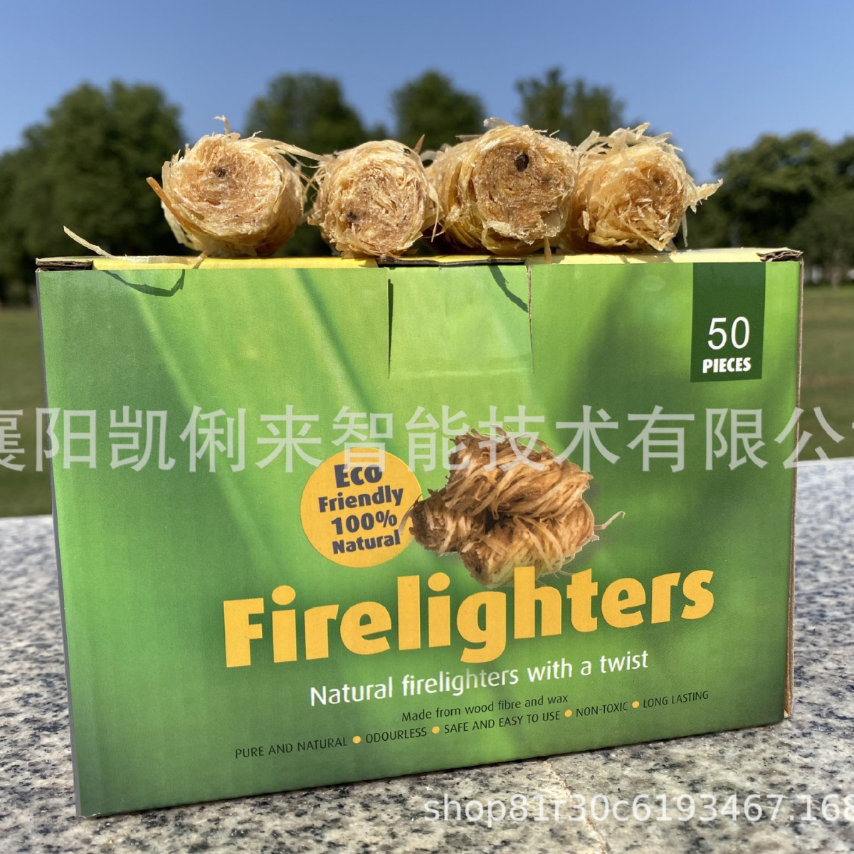 Factory Direct Sales Outdoor Camping Barbecue Grill Charcoal Ignition Block Wax Wood Stick Wood Filament Roll 50 Pieces/Box