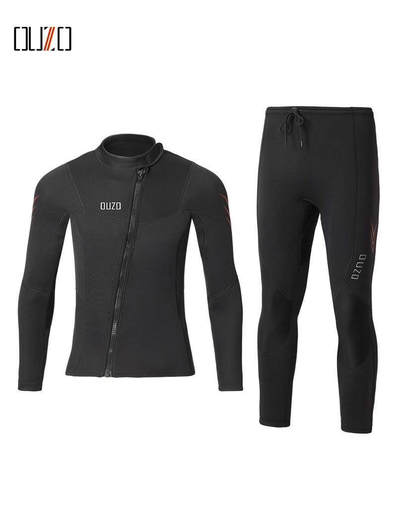 3мм гидрокостюм OUZO, раздельный, для мужчин и женщин, защита от холода, теплый верх и брюки, сноркелинг, серфинг, зимний купальник