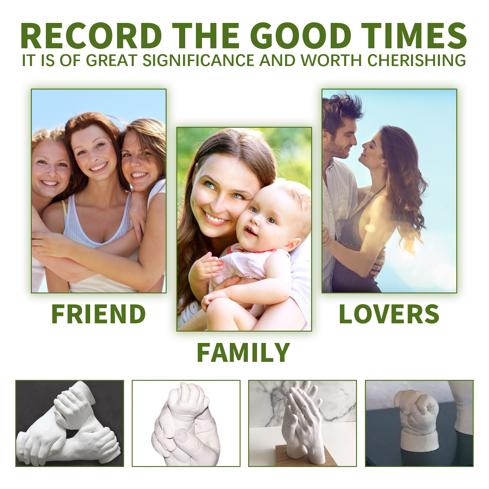 Eelhoe Couple Hand Model Clone Powder Infant Making Materials Valentine's Day Gift Three-Dimensional Hand and Foot Model