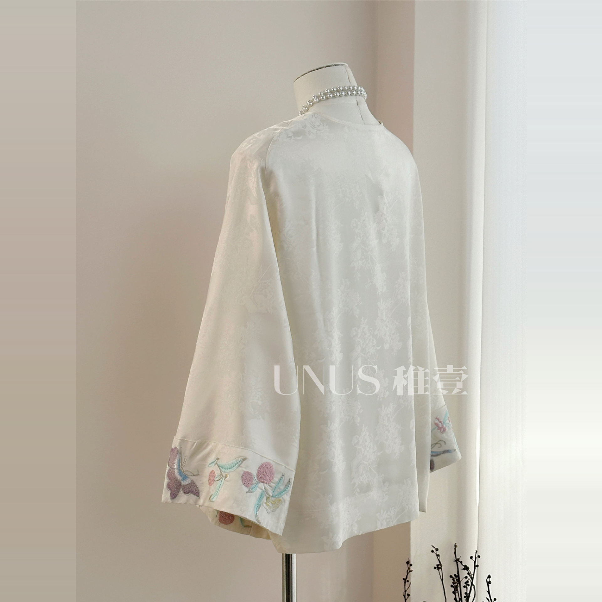 UNUS Zhiyi Heavy Industry Embroidered Tang Dress Shirt Slant Front Base Top New Chinese Style National Style Small Shirt Purple Top