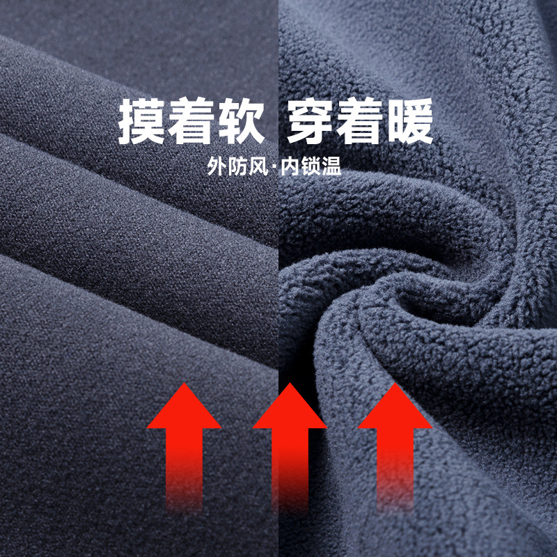 [Lambswool] Winter cold-proof fleece-lined thickened pants men's warm cotton pants casual sports pants men's pants sweatpants