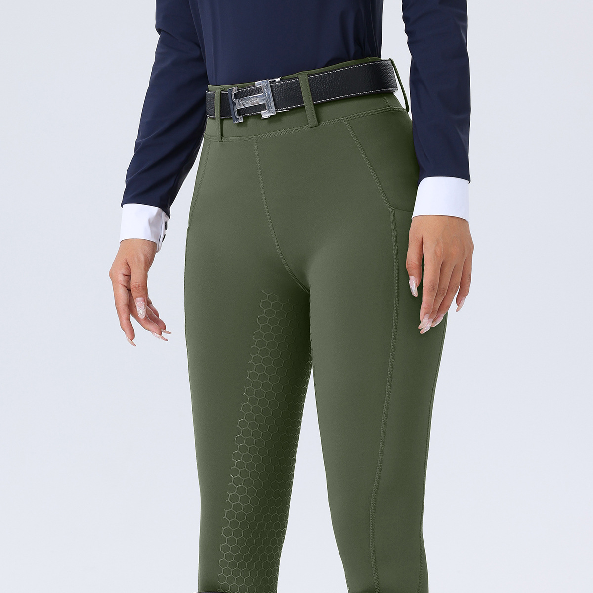 Amazon Cross-Border Equestrian Pants Women's Full-Seat Silicone Non-Slip Wear-Resistant High-Waist Tight Riding Pants with Flap Pocket Pantss Equestrian Uniforms