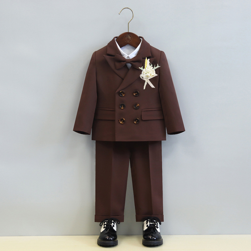 Autumn and winter children's suit suit boy handsome flower girl dress piano performance clothes host small suit coat men