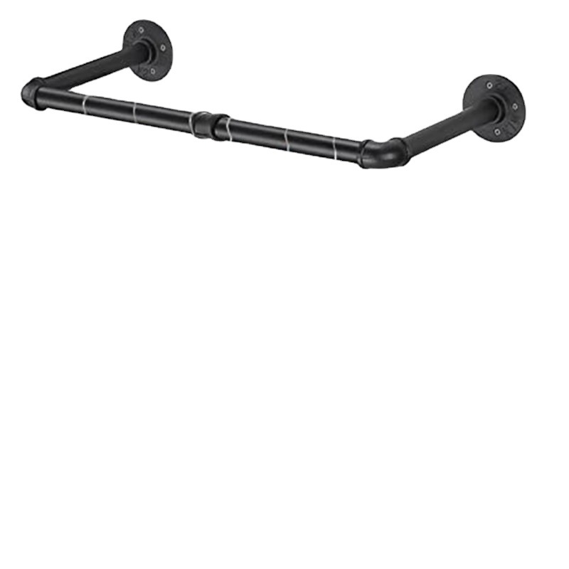 Cross-border American Wall Hanging Drying Hanger Industrial Style Iron Water Pipe Garment Rack Wall Black Multi-function Display Hanging Rod