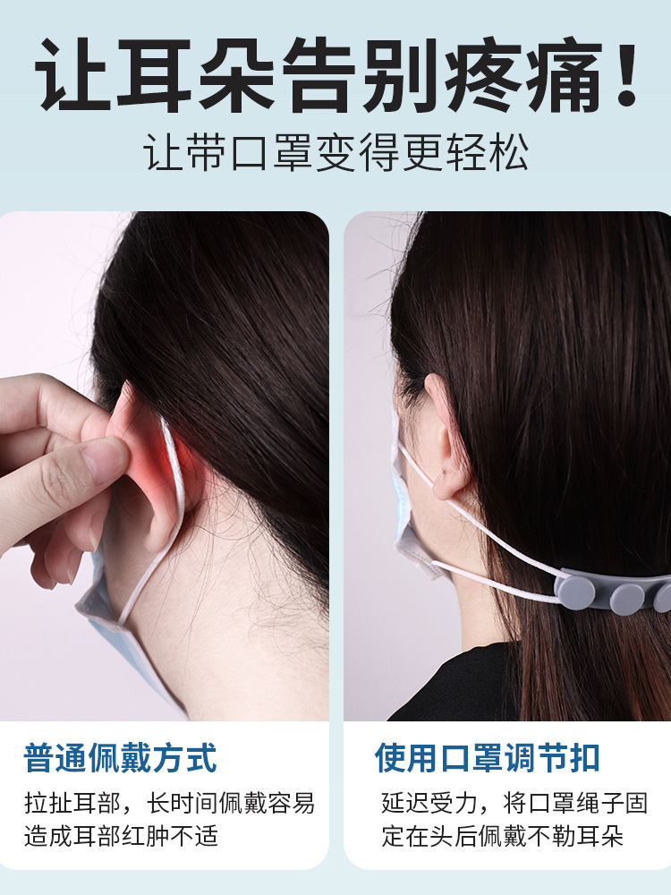 Mask Anti-Stretch Ear Hook Student Adjustable Buckle Earmuffs Ear Straps Kidsren's Lanyard