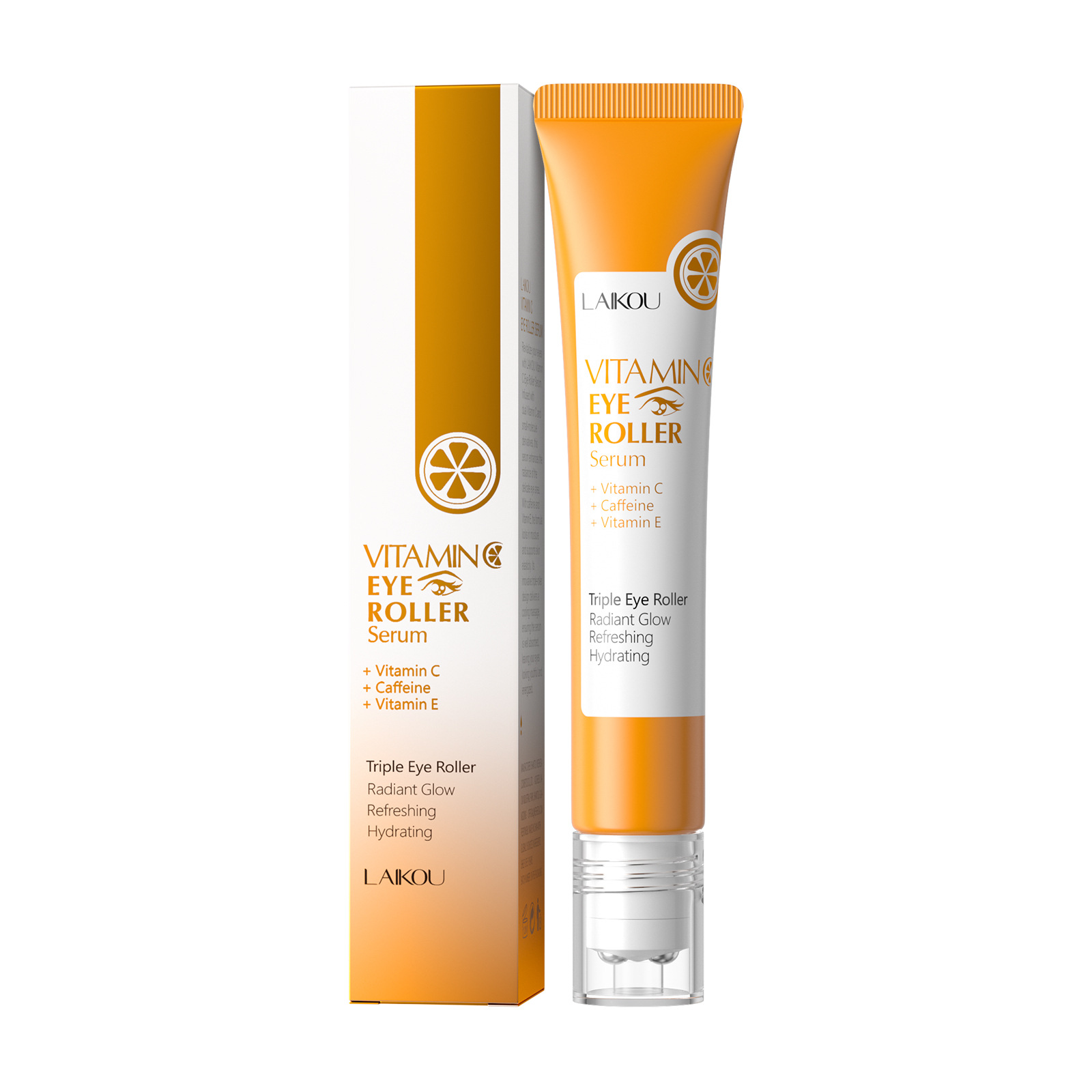 Cross-Border Laikou Vitamin C Roller Eye Essence 20ml Moisturizing Eye Care Fda Skin Care Product Manufacturer Supply