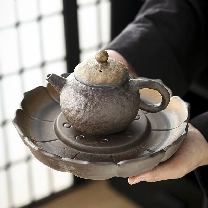 Керамический поднос в китайском стиле, винтажный поднос для чая, маленький чайный поднос