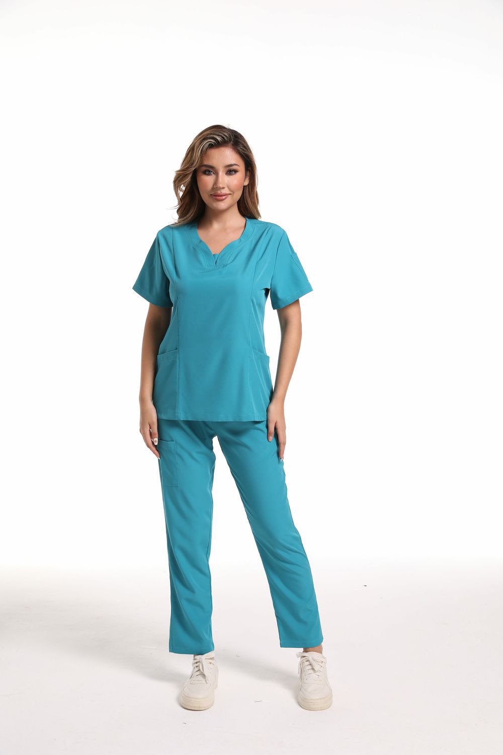 Solid color quick-drying hand washing clothes nursing work clothes beauty salon nurse hand washing clothes suit