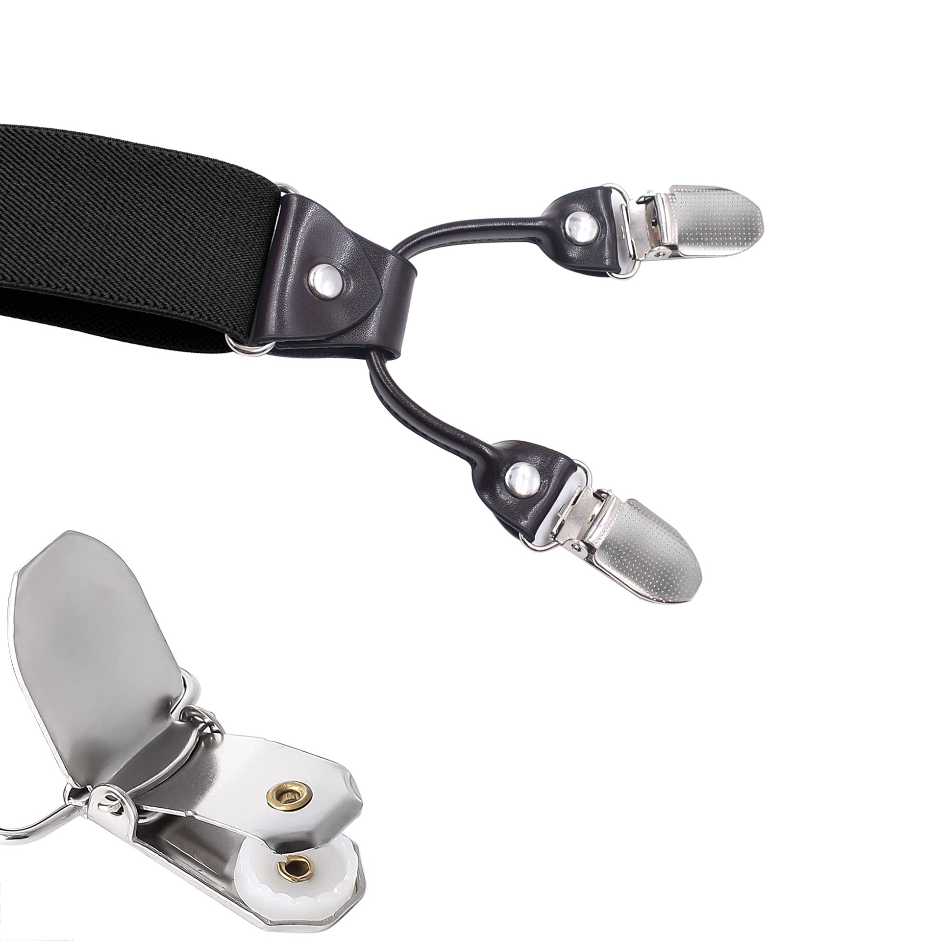 Cross-Border Supply Adult Men's 6-Clip Suspenders Adjustable Elastic Y-Shaped Men's Suspenders 98 Colors Optional in Stock