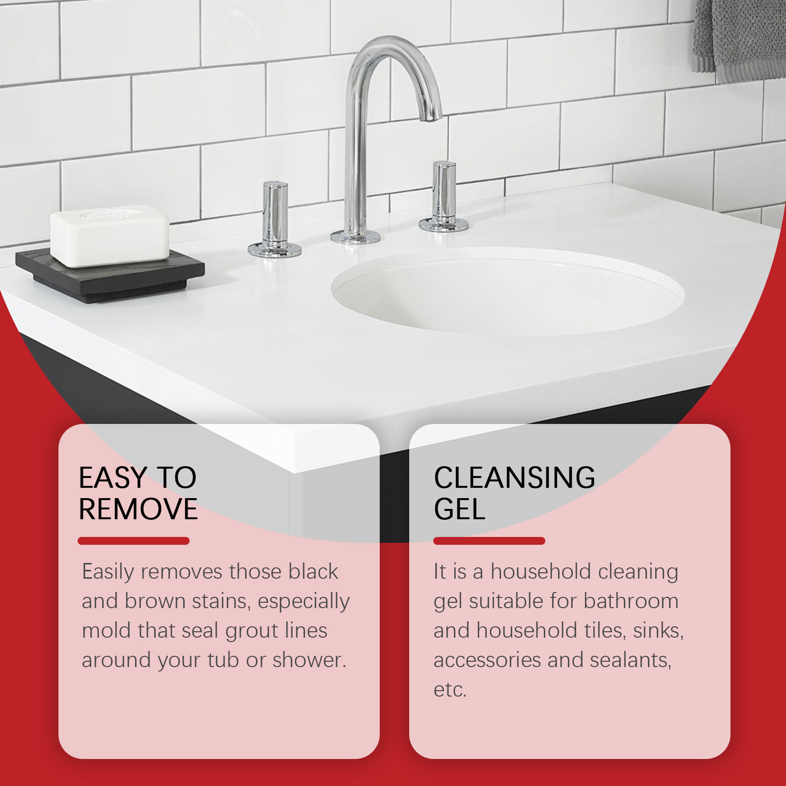 Jaysuing Mold Removal Gel Wall Cleaner Furniture Tile Multi-Effect Cleaning Mold Removal Gel