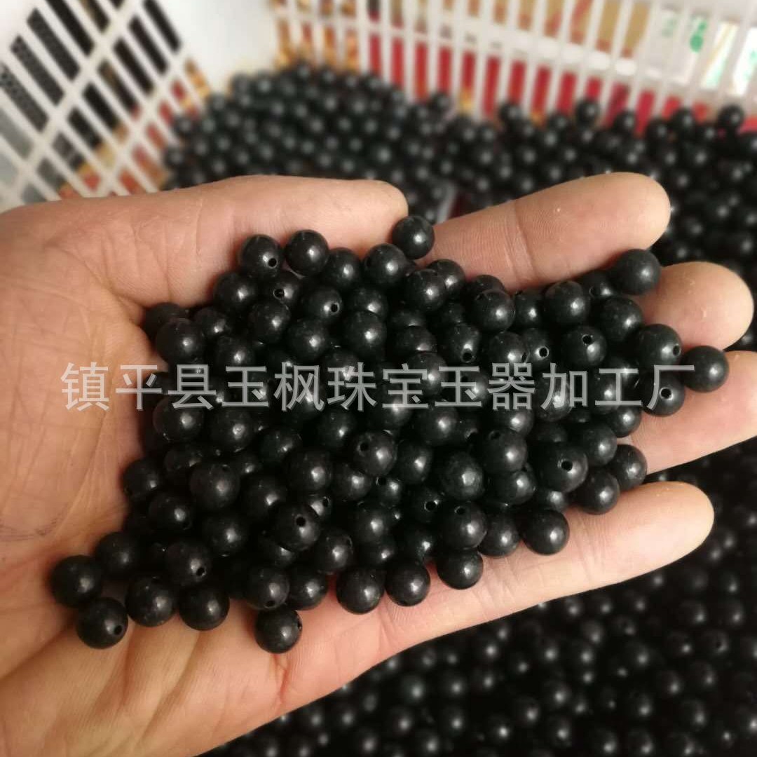Factory wholesale medicine Wang stone loose beads black green jade beads large favorably broadcast source manufacturers