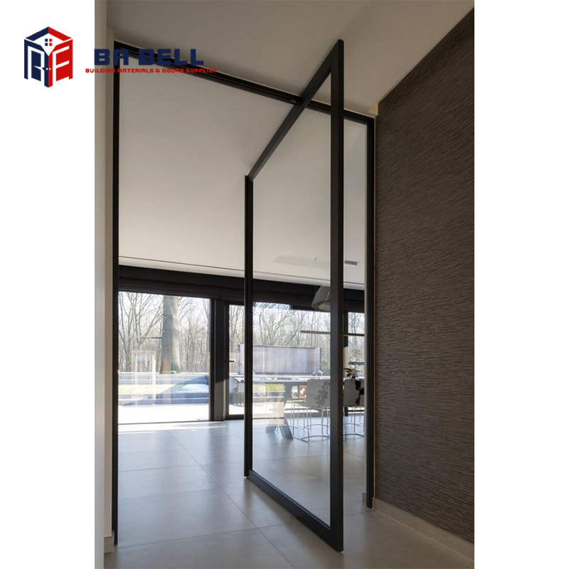 Office Exhibition Hall Aisle Pneumatic Glass Shaft Door Rotating Door Shopping Mall Hotel Electric Partial Shaft Glass Door