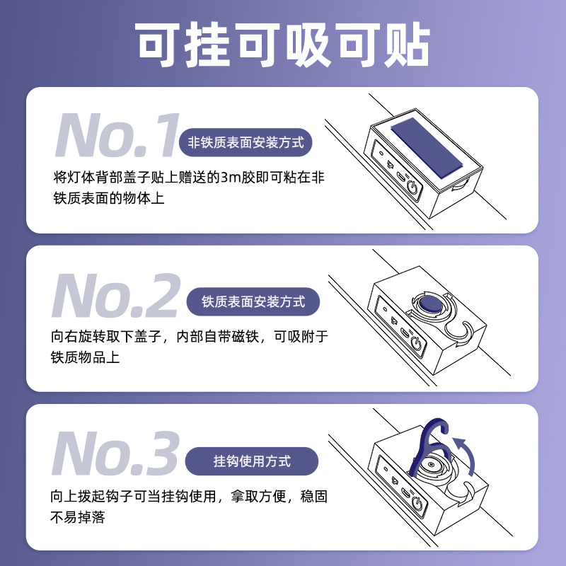 Remote Control Cool Wall Lamp Dormitory Study Magnetic Voice Lamp Student Dormitory Rechargeable Reading Lamp Eye Protection Study Lamp