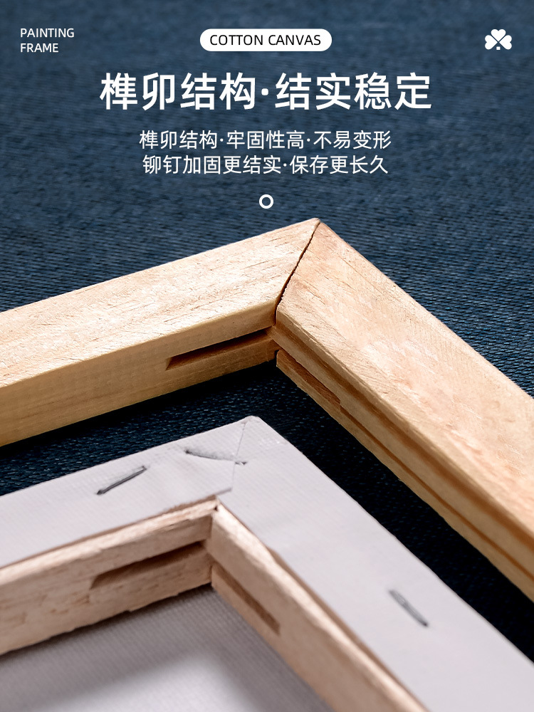 Oil Painting Frame Canvas with Frame Acrylic Texture Painting Linen Fine Line Oil Painting Frame Pure Cotton Canvas Tools Full Set of Painting Frame Color