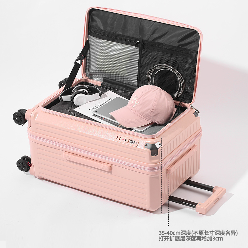 Чемодан с боковым открыванием, большая ёмкость, расширяемый, новый утолщённый чемодан на пяти колесах, чемодан с кодовым замком, чемодан для мужчин и женщин