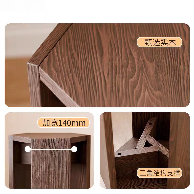 Solid Wood Stool for Home Use, Stackable Combination Hexagonal Stool, Living Room Sofa Side Table, Nordic Simple Dining Table Stool, Low Stool