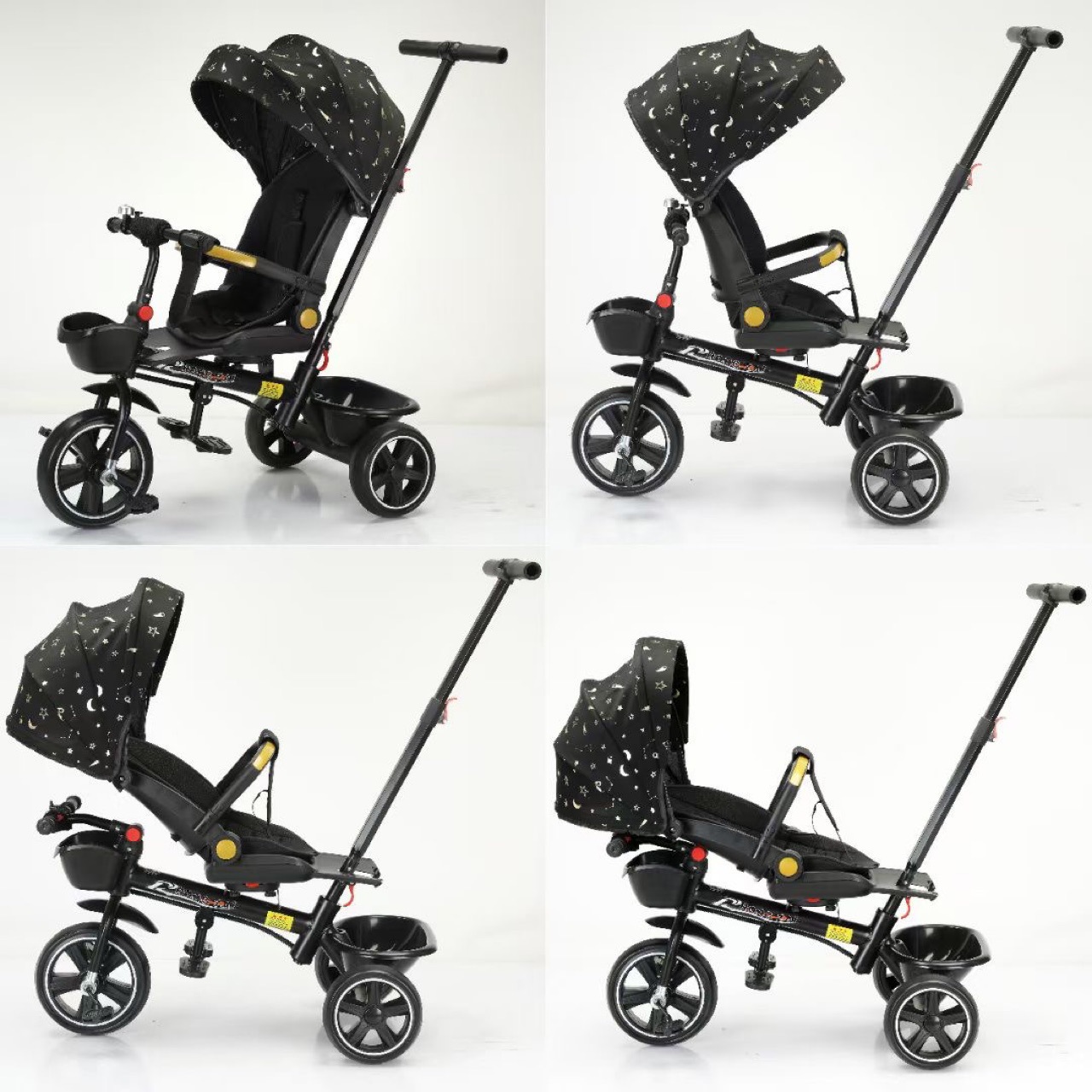Foldable four-wheel lightweight rotating landscape baby two-way children one-click trolley folding baby stroller