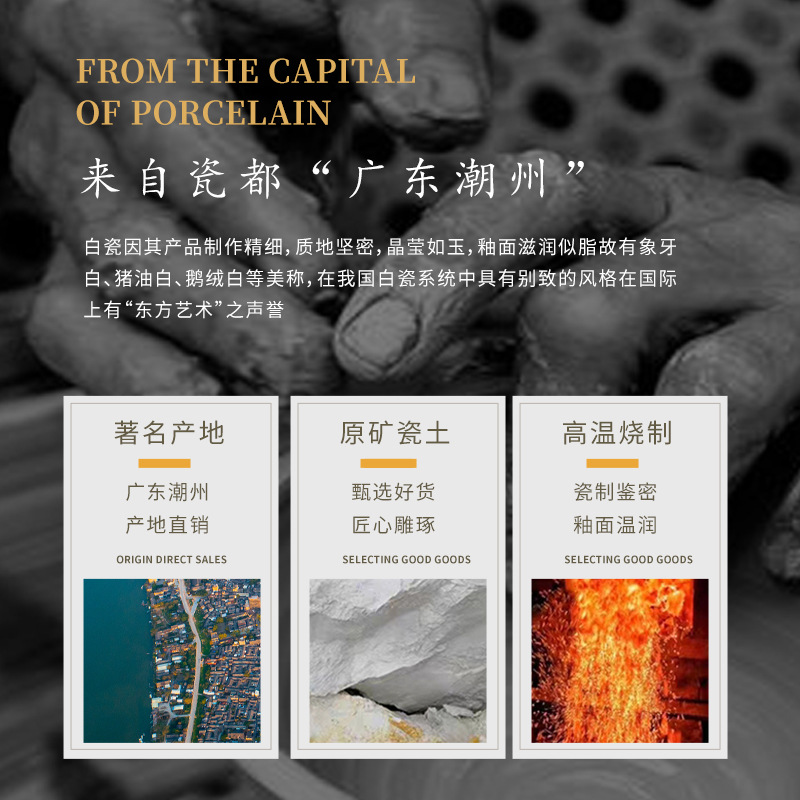 White porcelain Kungfu Tea Cup home high white ceramic cup rich taste Cup jade porcelain small tea bowl