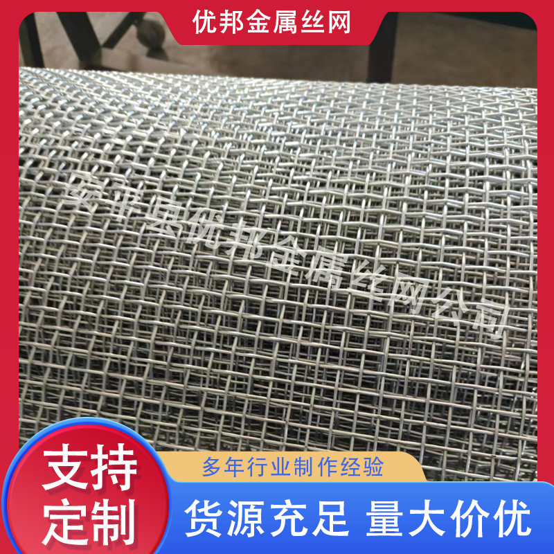 Customized 304 Stainless Steel Metal Mesh with Embossed Mesh, Plain Weave Checkered Mesh Manufacturer, Mining Screen Solid-Liquid Woven Mesh