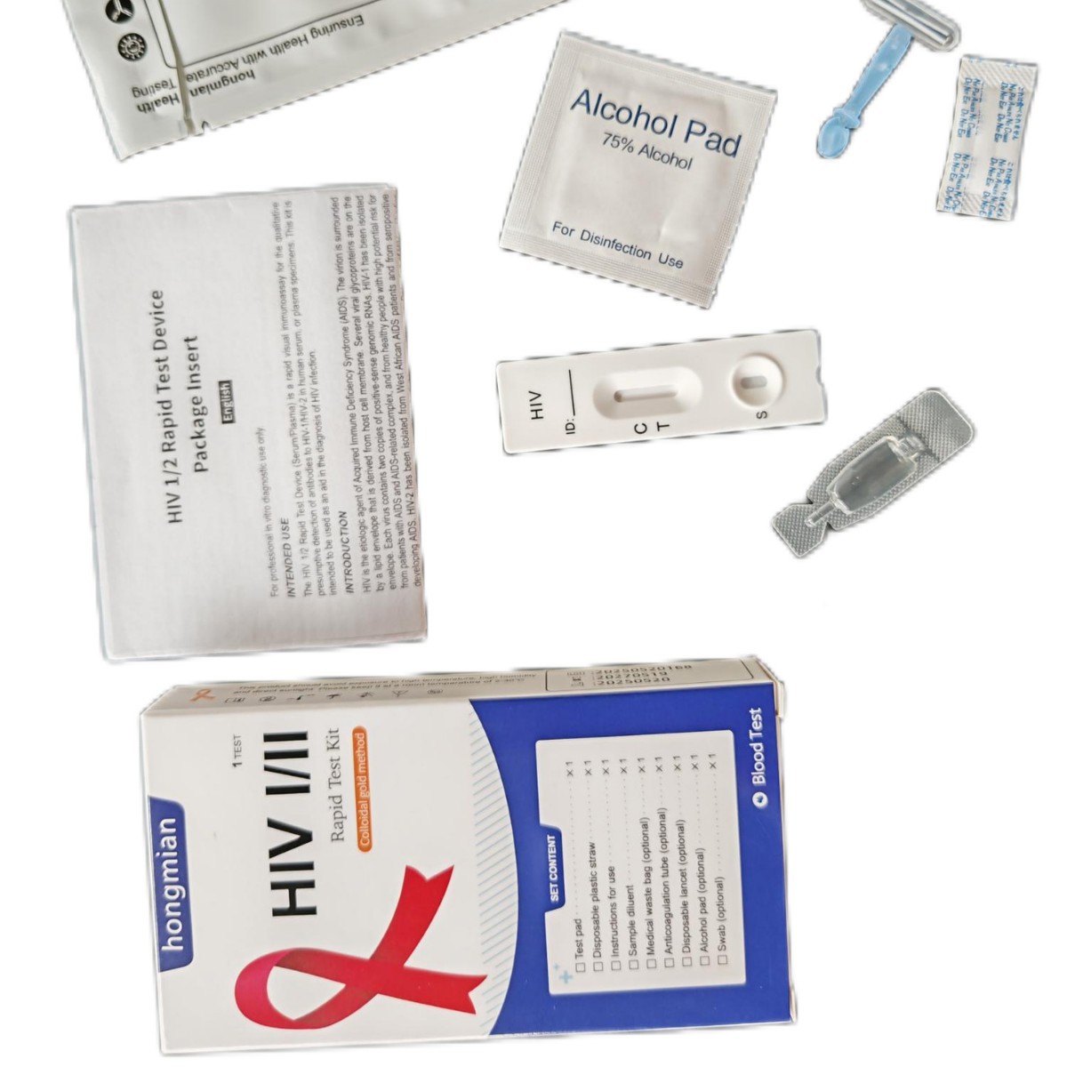 Foreign Trade Specializes in Disposable Hiv Test Paper Hiv Test Cassette English Packaging Test Card Test Paper