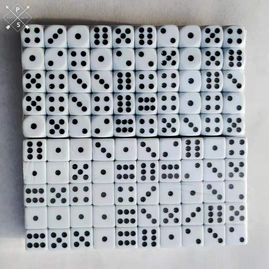 Wholesale spot 16mm New material right angle rounded white black dot dice color sieve throw