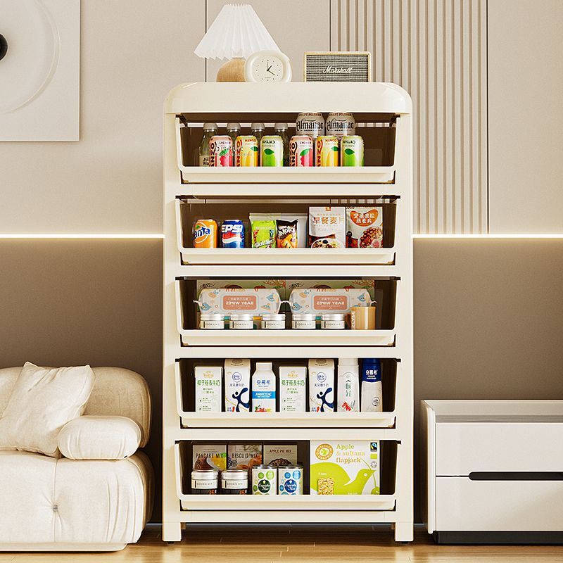 Bedside Table Simple Modern Small Cream Style Plastic Bedroom Storage Cabinet Bedside Simple Storage Rack Chest of Drawers