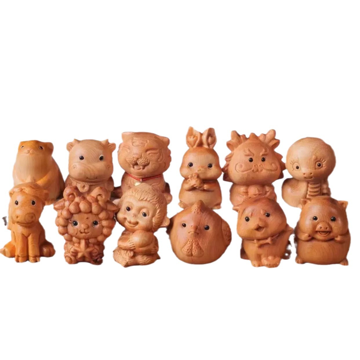 Factory Outlet Thuja Wood Handheld Piece Zodiac Portable Plate Play Chinese Cute Zodiac Wen Play Small Handheld Piece