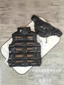 Cross-border European Station Maya Waistel Down Vest Down Hooded Vest for Men and Women Couple's Bright Vest Vest