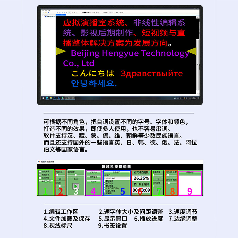 Sai Tianying 20-inch Large Screen Teleprompter TV Studio Single Screen Prompter Interview Live Teleprompter