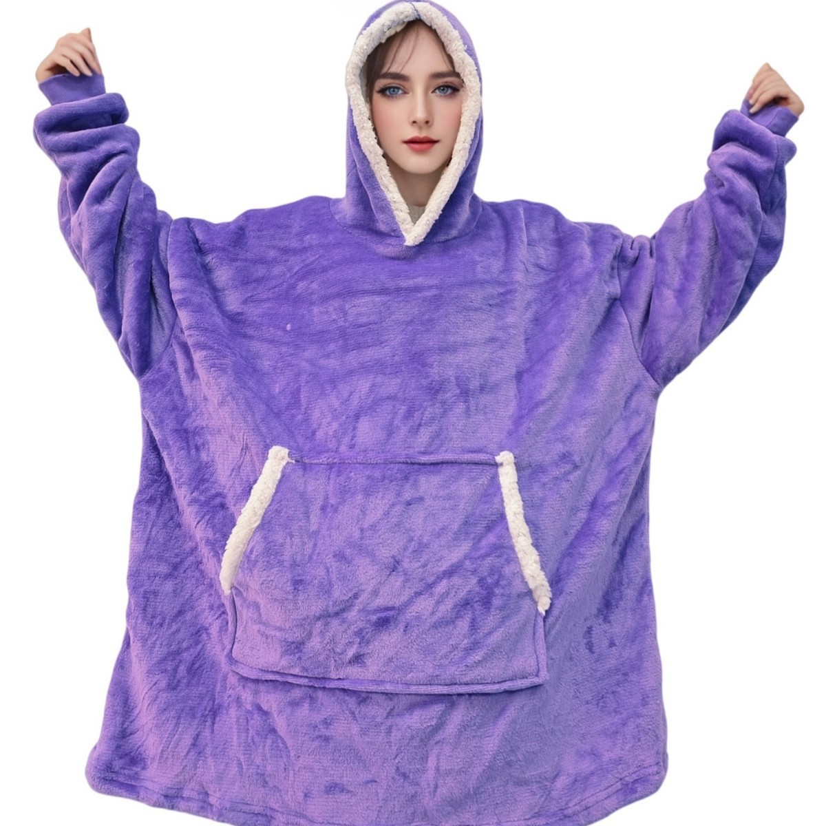 Кросс-бордерное ленивое одеяло-пуловер, теплые вещи, одеяло из ламового велюра для ТВ