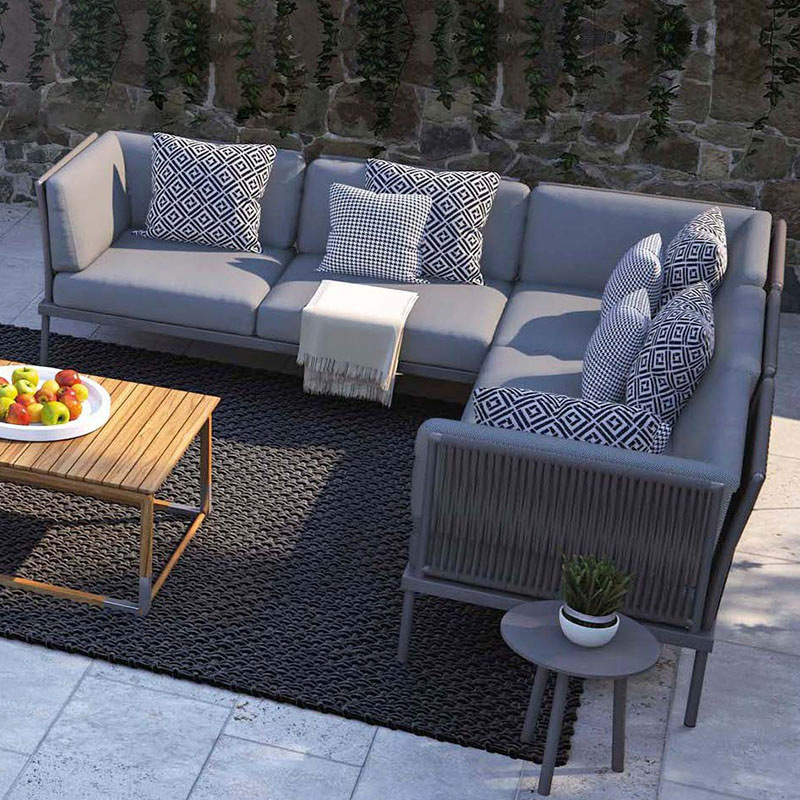 Outdoor Rope Woven Sofa Hotel House Courtyard Resort Farmhouse Waterproof Sunscreen Classy Leisure Furniture Combination