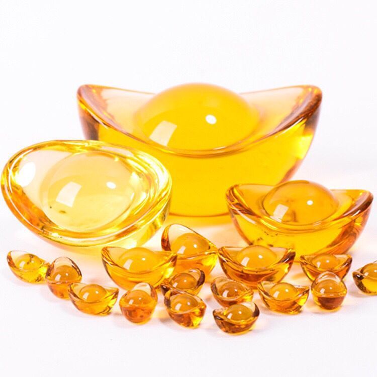 Citrine Ingots, Home Decoration Ornaments, Holiday Event Gifts, Glass Small Ingots, Wholesale Large and Small Gold Ingots, Etc