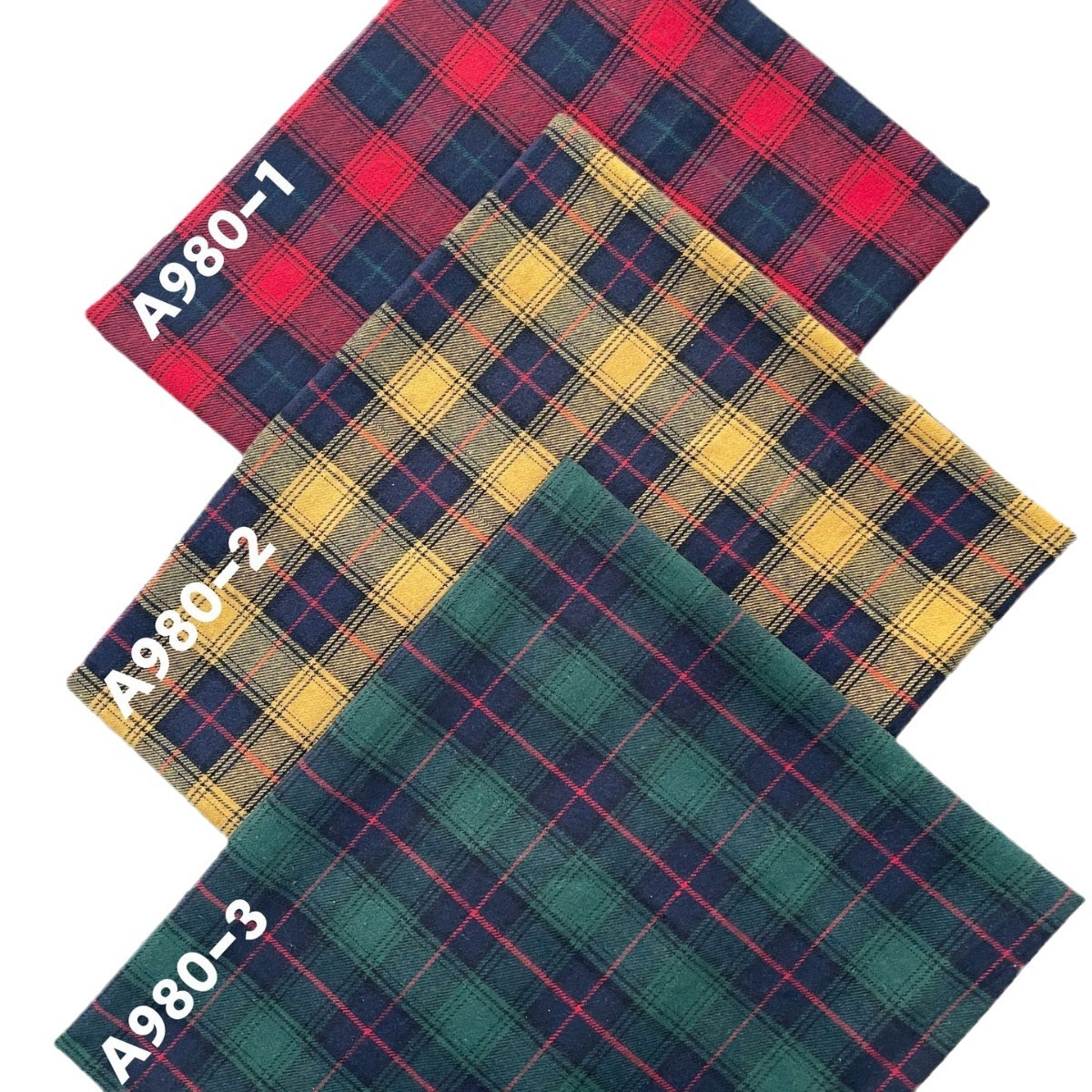 21 PCs polyester cotton yarn-dyed flannelette brunette plaid shirt fabric pants fabric
