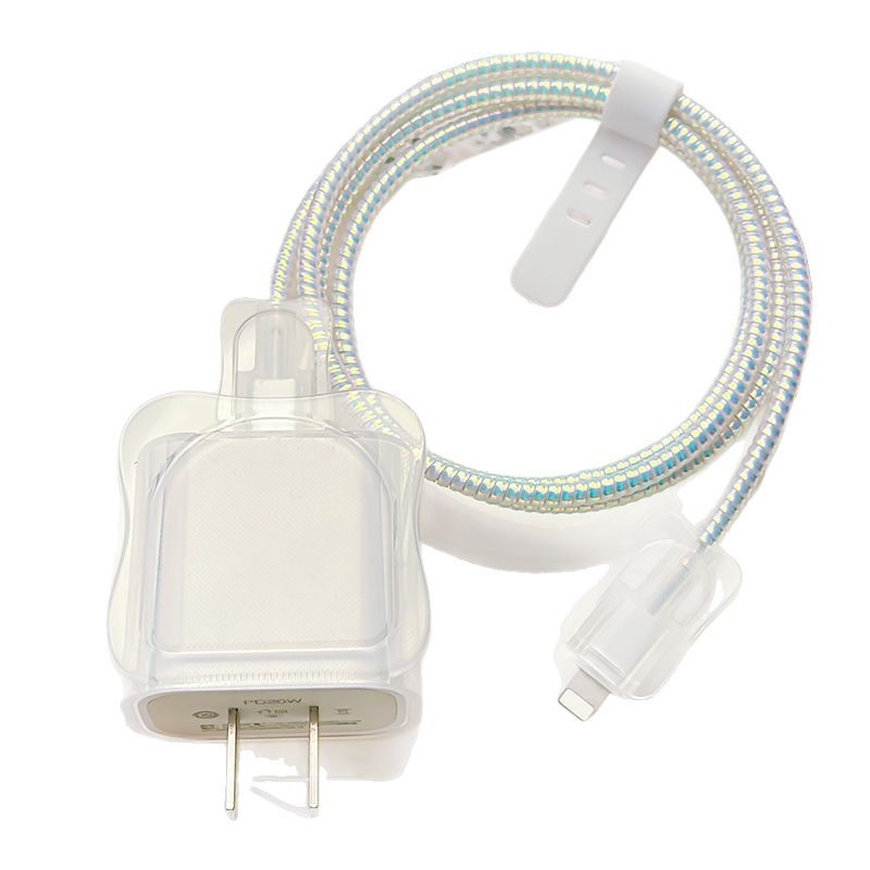 Suitable for Apple 20/18W Charger Protective Case 15/16 Data Cable Wire Bite Transparent Binaural Soft Shell