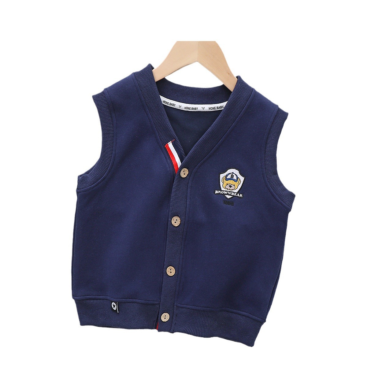 Children's Clothing 2025 Autum New Boys' Vests Kidsren's Knitted Casual Vests Outwears Baby Outer Wear Waistoutwears Wholesale