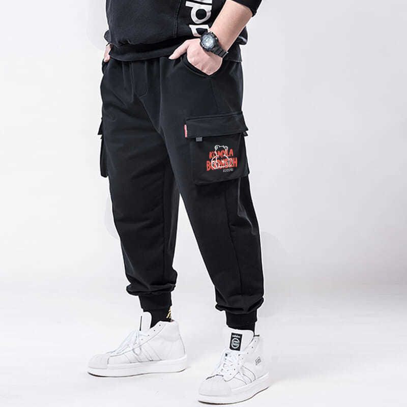 Spring and Autumn Coil Pants Men's Plus Fertilizer Plus Loose Sports Foot-binding Coil Pants Casual Pants Pants for Fatty Men