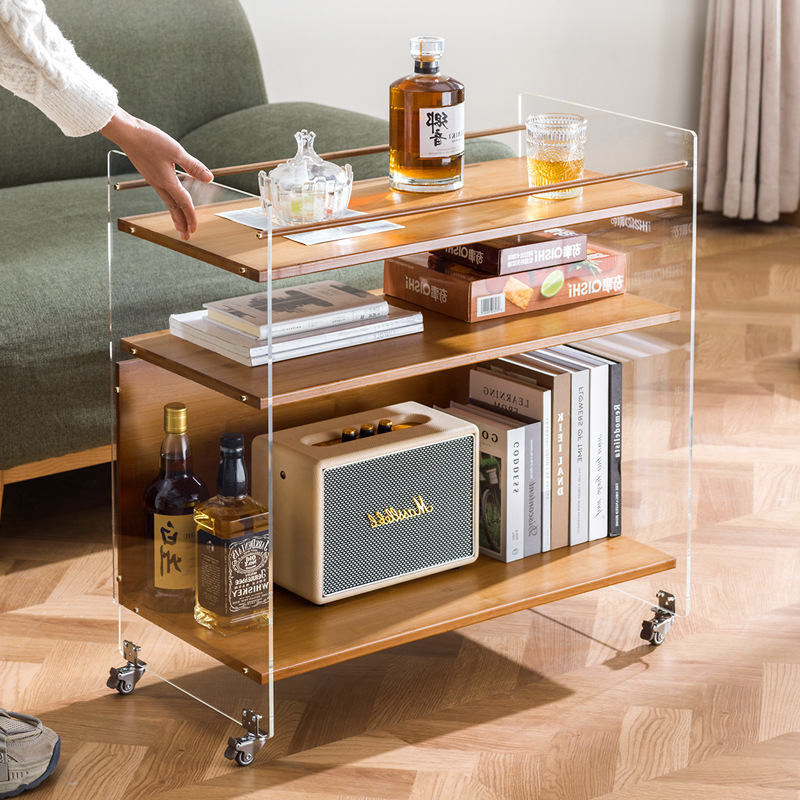 Мобильный столик у дивана, тележка, креативный кофейный столик для гостиной, угловой стол, стеллаж для хранения, маленький столик для спальни