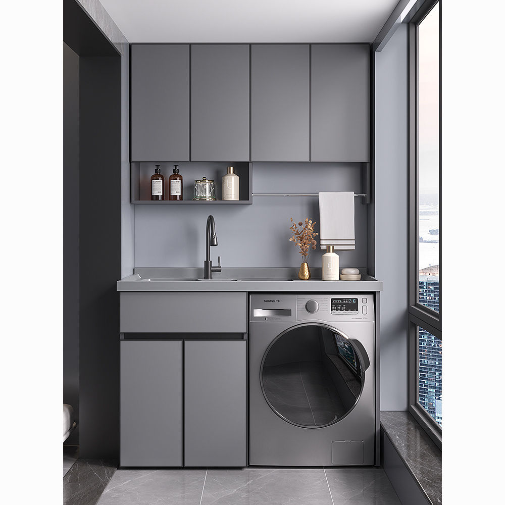 Комбинированная стиральная машина для балкона, интегрированная раковина для стирки, обработка, стиральная доска, компаньон для ванной, шкаф