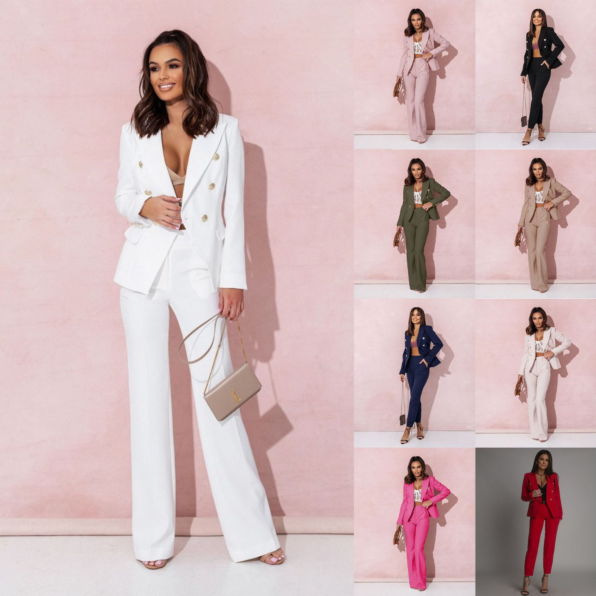 Amazon популярный женский профессиональный костюм кросс-бордерный двубортный пиджак