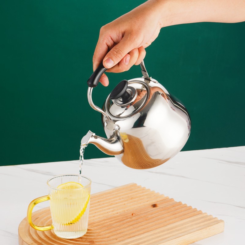 Thickened Stainless Steel Restaurant Teapot Hotel Kettle with Strainer Large Capacity Kettle Gas Induction Cooker Kettle