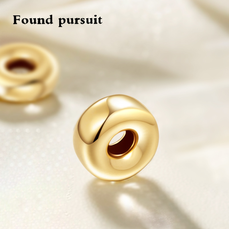 Pure 18K Gold Abacus Beads Spacer Beads Bracelet Necklace Accessories Jewelry DIY Jewelry Tire Beads Pearl Au750
