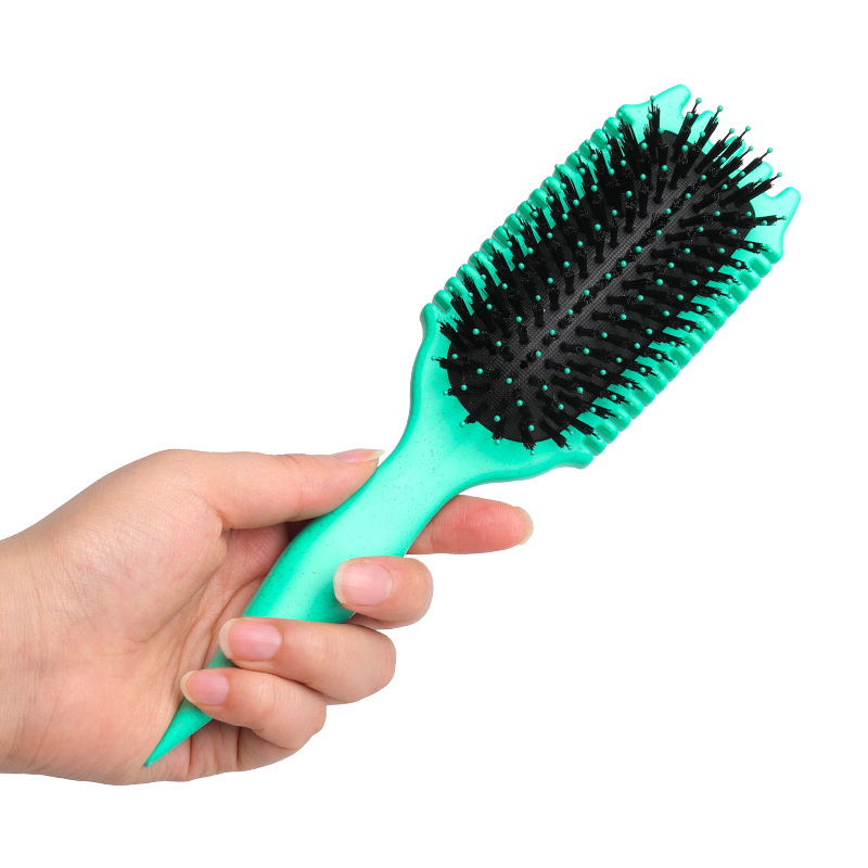 Cross-Border Wheat Straw Hairdressing Comb for Curly Hair Styling Air Cushion Bouncing Curls Defining Fluffy Skull Bristles New Hot Style