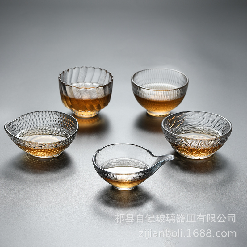 Wholesale Household Japanese-Style Tea Bowls, Small Tea Cups, High-Temperature Resistant Tasting Cups, Crystal Glass Cups, Kung Fu Tea Cups for Personal Use