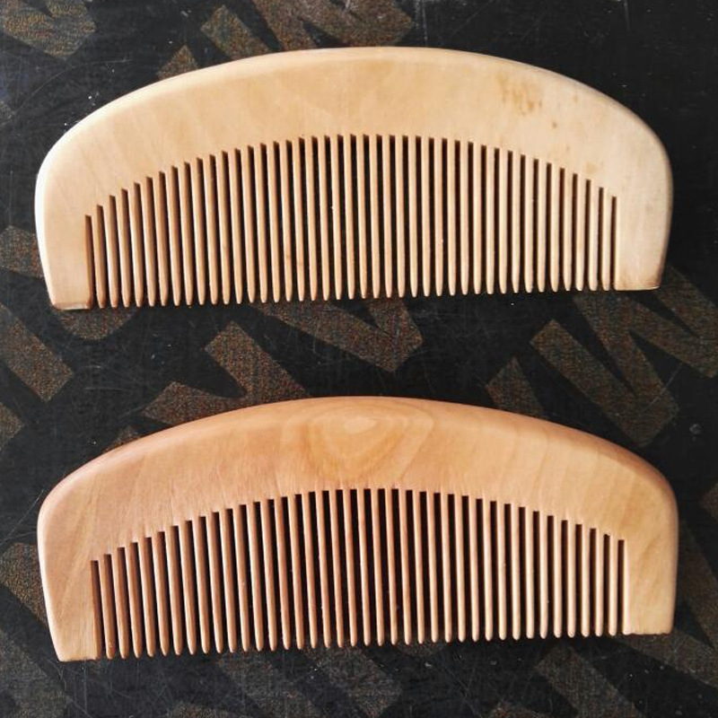Wooden comb wholesale lettering engraved logo household wooden static-free portable small comb welfare mahogany comb