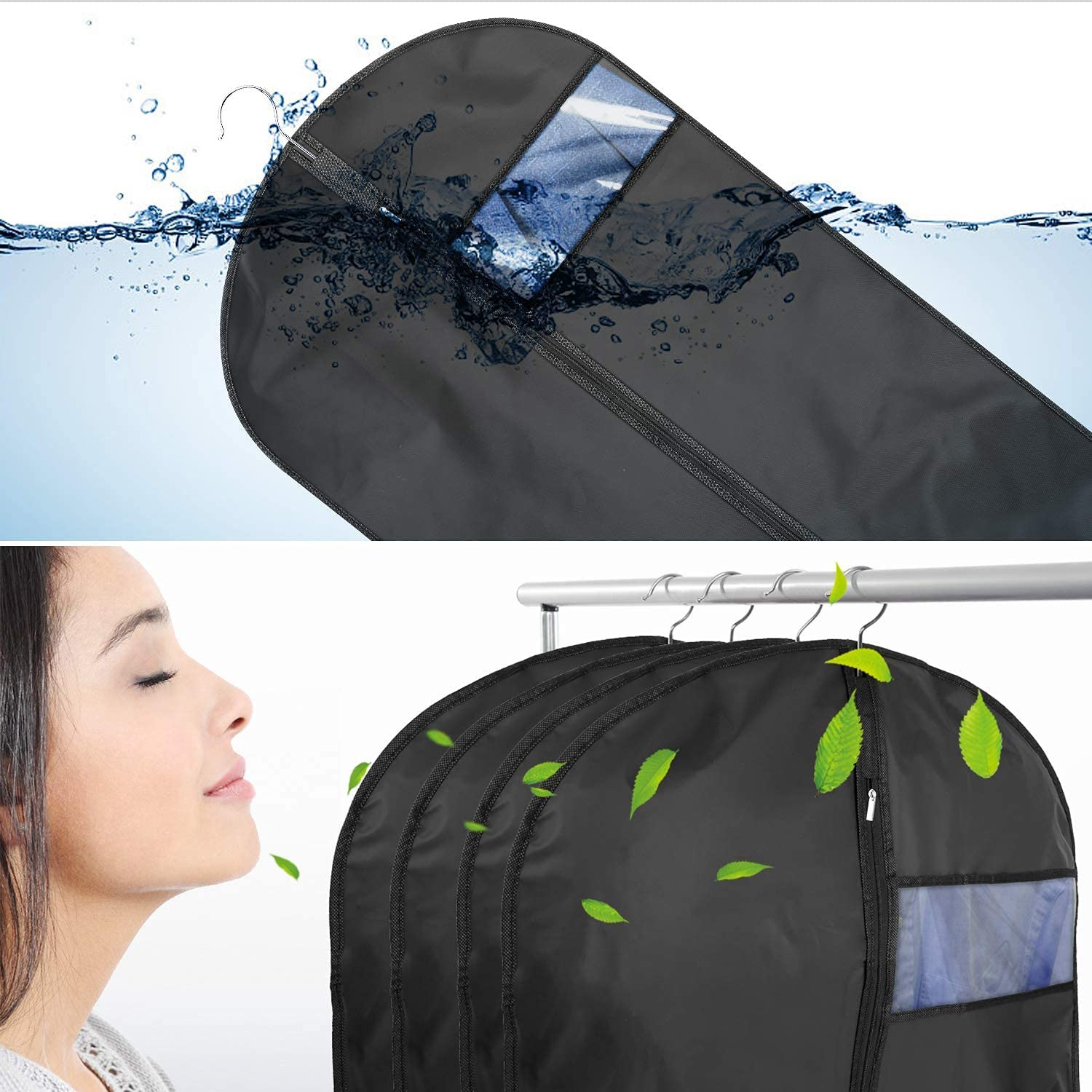 Clothes Dust Cover Hanging Clothes Bag Dust Bag Hanging Transparent Suit Cover Fully Enclosed Home Wardrobe Coat Bag